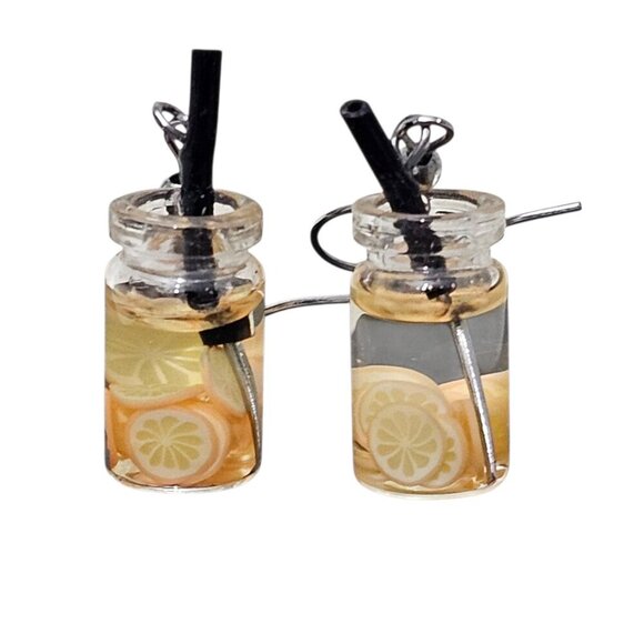 🚨Glass Risen Fruit Lemon Water Drop Dangle Earrings - Picture 8 of 8